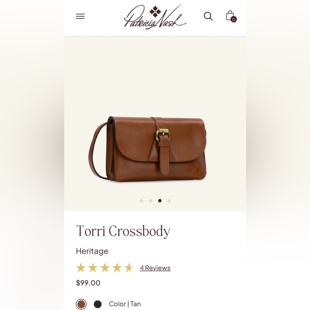 Patricia Nash “Torri” Crossbody Bag 👜 Cognac Leather — Missing Strap - Picture 15 of 15